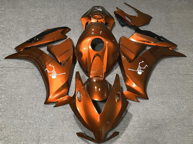 Carénages Moto Honda CBR1000RR 2012-2016 - Orange Foncé Noir Brillant