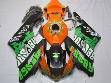 Carénages Moto Honda CBR1000RR 2004-2005 - Orange Vert Noir Mat Rossi