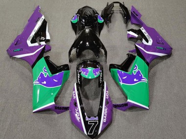 Carénages Moto Honda CBR1000RR 2017-2023 - Violet Vert Noir Brillant Red Bull