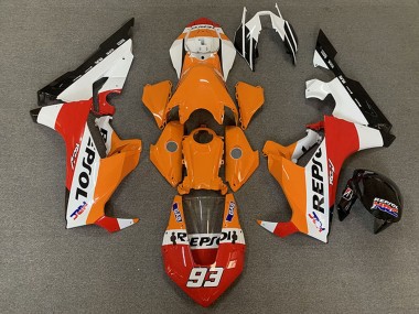 Carénages Moto Honda CBR1000RR 2017-2023 - Blanc Orange Rouge Noir Courses Repsol 93