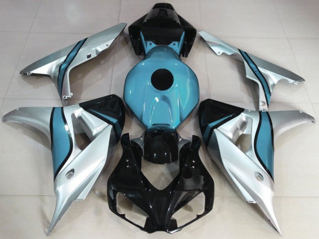 Carénages Moto Honda CBR1000RR 2006-2007 - Argent Bleu Clair Noir Brillant