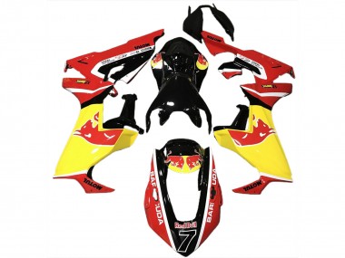 Carénages Moto Honda CBR1000RR 2017-2023 - Noir Brillant Jaune Red Bull
