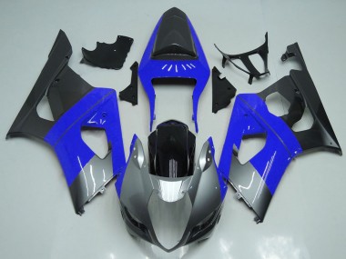 Carénages Moto Suzuki GSXR 1000 2003-2004 - Bleu Argent Noir