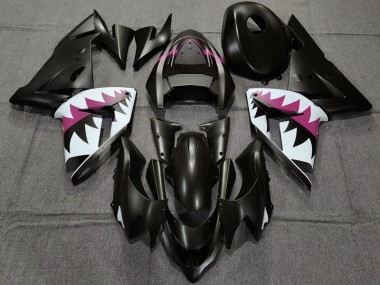 Carénages Moto Kawasaki ZX10R 2004-2005 - Noir Mat Rose Requin