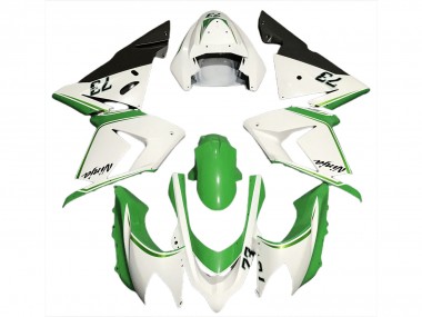 Carénages Moto Kawasaki ZX10R 2004-2005 - Blanc Brillant Vert