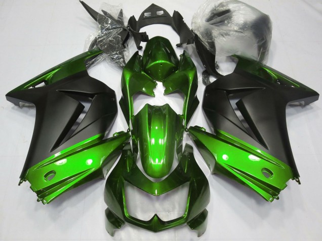 Carénages Moto Kawasaki Ninja 250 2008-2012 - Vert Noir Mat