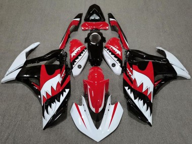 Carénages Moto Yamaha R3 2015-2018 - Blanc Rouge Noir Requin