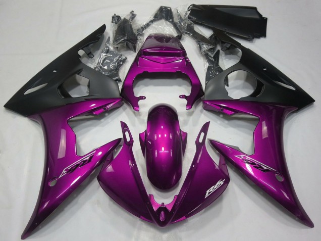 Carénages Moto Yamaha R6 2005 - Rose Foncé Noir Mat