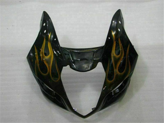 Carénages Moto Suzuki GSXR 1000 2003-2004 - Noir Brillant Or Flamme