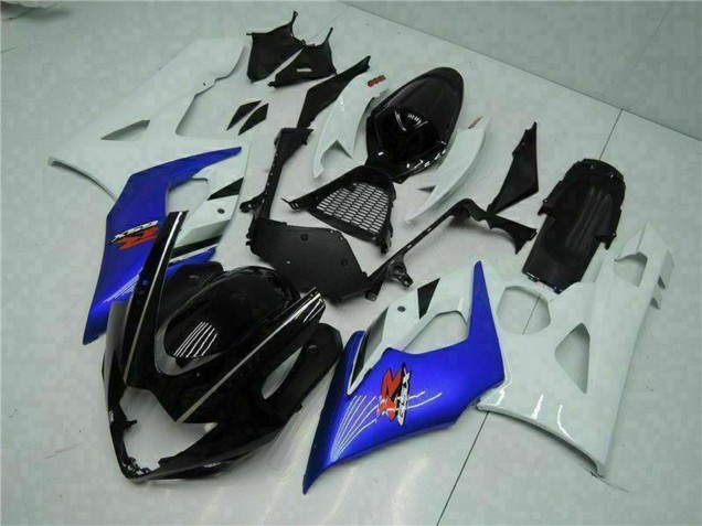 Carénage Moto Suzuki GSXR 1000 2005-2006 - Blanc Bleu Noir Brillant