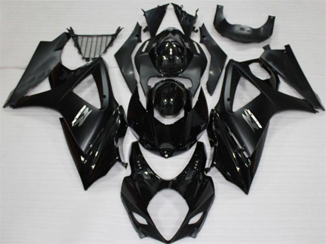 Carénages Moto Suzuki GSXR 1000 2007-2008 - Noir Brillant Noir Mat Blanc