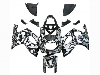 Carénages Moto Yamaha YZF600R Thundercat 1996-2007 - Noir Blanc Gris Camouflage