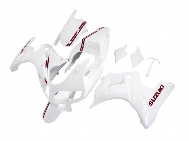 Carénages Moto Suzuki SV650 2003-2013 - Blanc Rouge Foncé Doubler