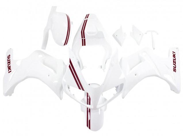 Carénages Moto Suzuki SV650 2003-2013 - Blanc Rouge Foncé Doubler