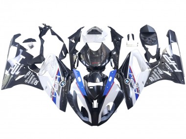 Carénages Moto BMW S1000RR 2015-2016 - Blanc Bleu Noir Fibre de Carbone