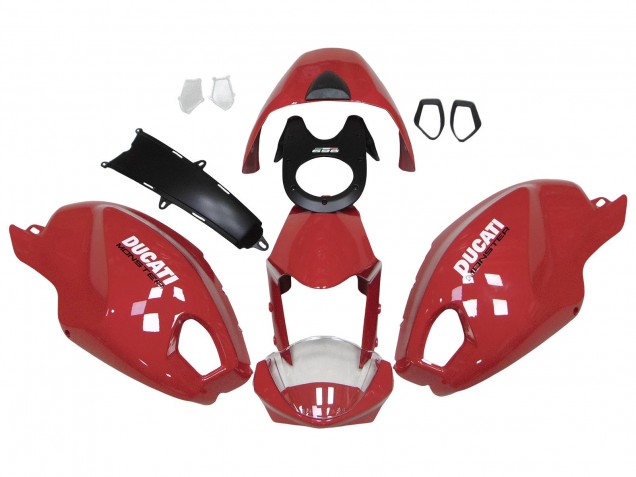 Carénages Moto Ducati Monster 696 796 1100 1100S 2008-2012 - Rouge Blanc