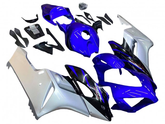 Carénages Moto Honda CBR1000RR 2004-2005 - Argent Bleu Noir Brillant