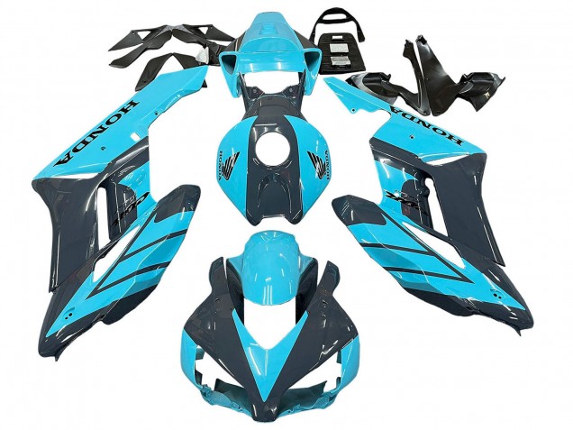 Carénages Moto Honda CBR1000RR 2004-2005 - Bleu Clair Noir Brillant