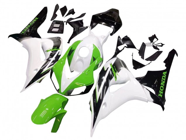 Carénage Moto Honda CBR1000RR 2006-2007 - Blanc Vert Noir Brillant