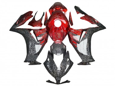 Carénages Moto Honda CBR1000RR 2012-2016 - Rouge Noir Fibre de Carbone Forgée