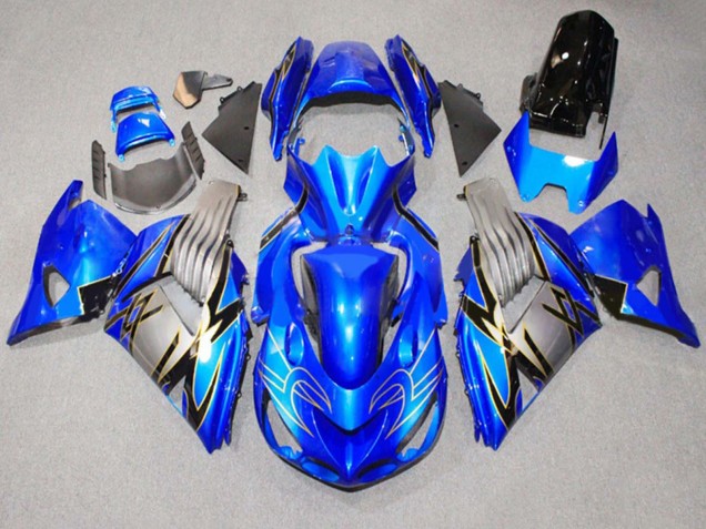 Carénages Moto Kawasaki ZX14R ZZR1400 2006-2011 - Bleu Gris