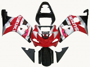 Carénages Moto Suzuki GSXR1000 2000-2002 - Rouge Argent Blanc Noir
