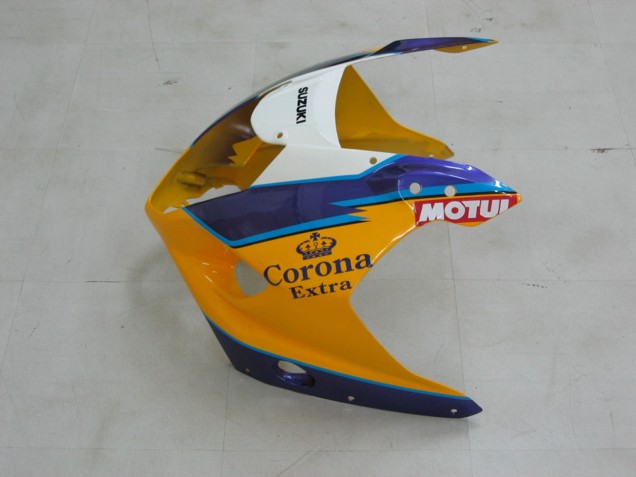 Carénages Moto Suzuki GSXR 1000 2003-2004 - Jaune Blanc Bleu Noir Corona