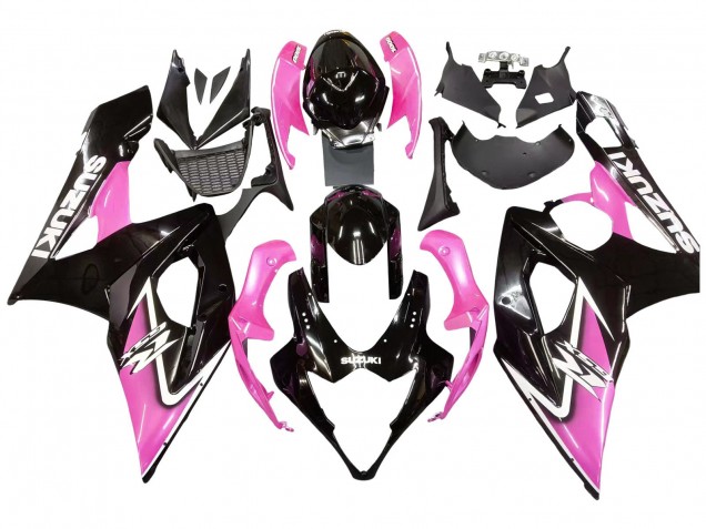 Carénages Moto Suzuki GSXR 1000 2005-2006 - Noir Brillant Rose