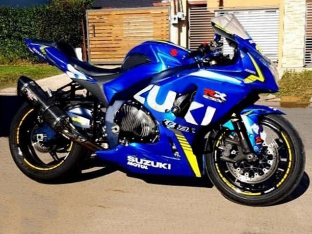 Carénages Moto Suzuki GSXR 1000 2009-2016 - Bleu Clair Vert Motul 29 Ecstar