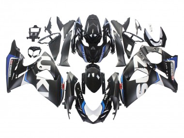 Carénages Moto Suzuki GSXR 1000 2009-2016 - Noir Mat Blanc Bleu