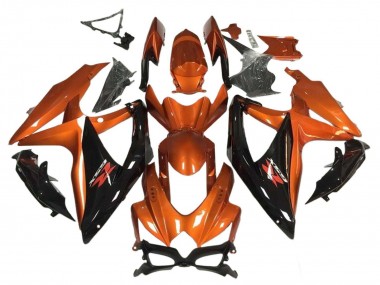 Carénage Moto Suzuki GSXR 600 / GSXR 750 2008-2010 - Orange Noir Brillant