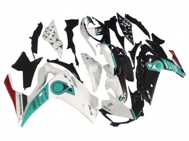 Carénages Moto Yamaha YZF R3/R25 2015-2018 - Blanc Vert Noir Brillant