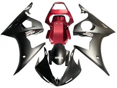 Carénage Moto Yamaha YZF 600 R6 2005 - Noir Mat Rouge