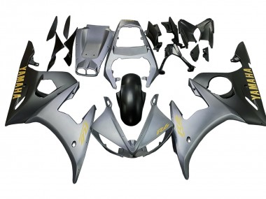 Carénages Moto Yamaha YZF 600 R6 2005 - Gris Noir Mat Or