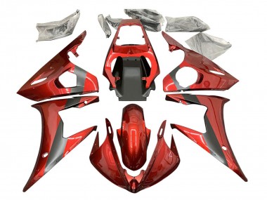 Carénages Moto Yamaha YZF 600 R6 2005 - Rouge Noir Mat