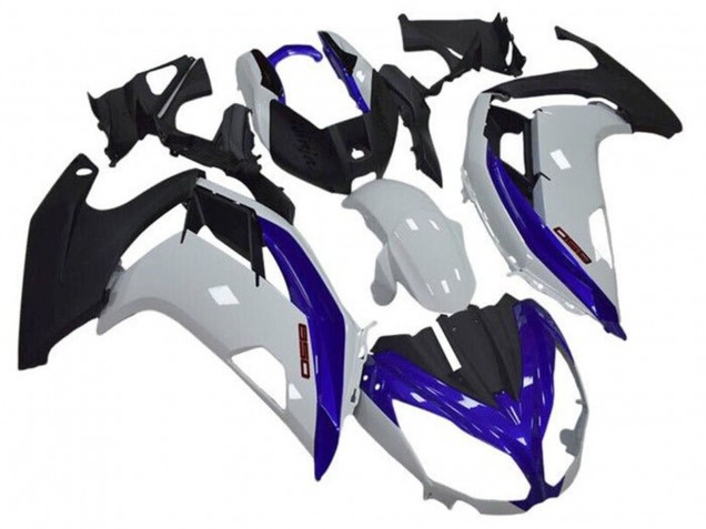 Carénages Moto Kawasaki Ninja 650 EX650 2012-2016 - Blanc Bleu Noir Mat