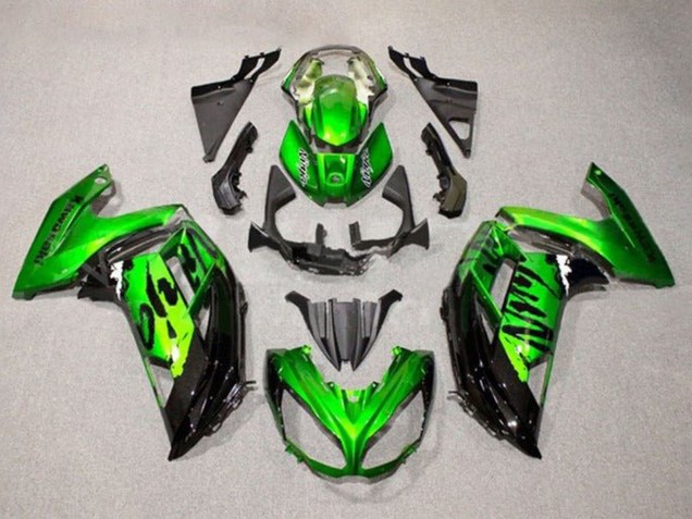 Carénages Moto Kawasaki Ninja 650 EX650 2012-2016 - Vert Noir Brillant