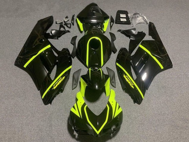 Carénages Moto Honda CBR1000RR 2004-2005 - Noir Brillant Haute Visibilité Jaune Bande