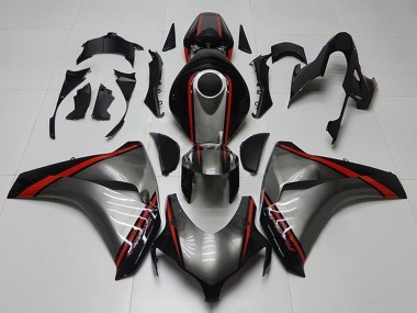 Carénages Moto Honda CBR1000RR 2008-2011 - Gris Rouge Noir Brillant Bande