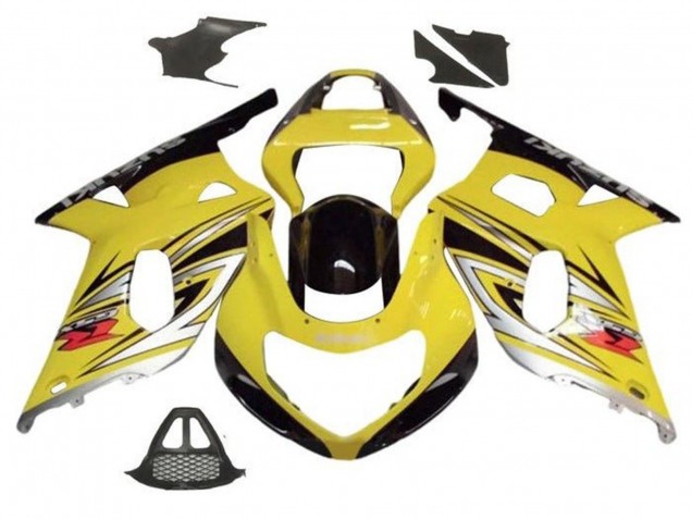 Carénages Moto Suzuki GSXR1000 2000-2002 - Jaune Argent Noir Brillant