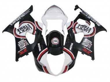 Carénages Moto Suzuki GSXR 1000 2003-2004 - Blanc Noir Rouge Lucky Strike