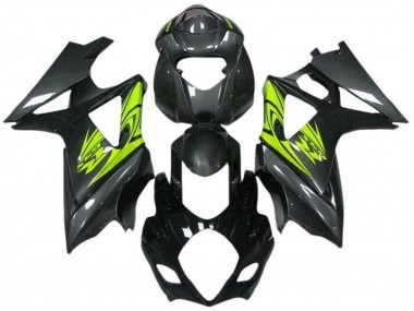 Carénages Moto Suzuki GSXR 1000 2005-2006 - Noir Gris Jaune Néon