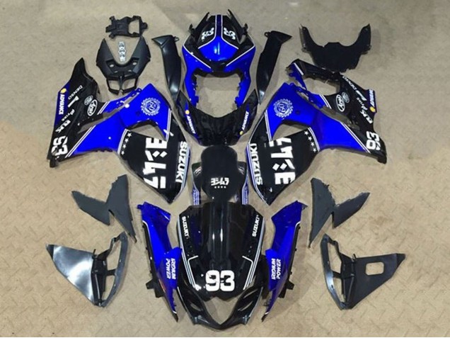 Carénages Moto Suzuki GSXR 1000 2009-2016 - Noir Bleu Blanc 93