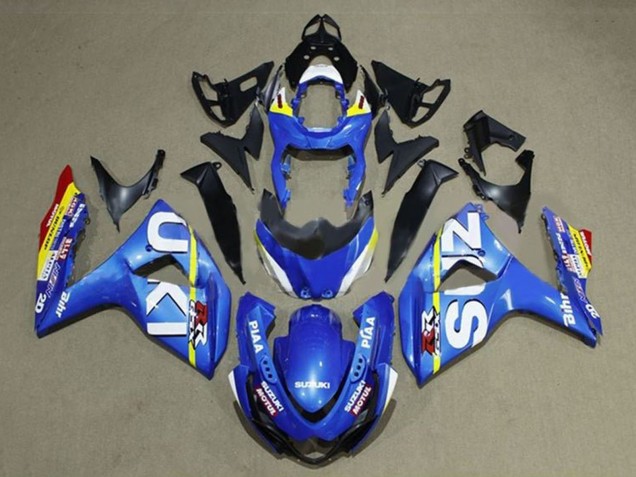 Carénages Moto Suzuki GSXR 1000 2009-2016 - Bleu Blanc Jaune Bande