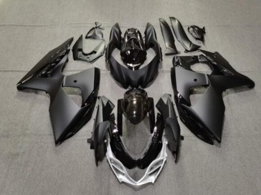 Carénages Moto Suzuki GSXR 1000 2009-2016 - Noir Mat Noir Brillant Argent