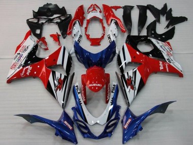 Carénages Moto Suzuki GSXR 1000 2009-2016 - Blanc Rouge Bleu Noir Bande