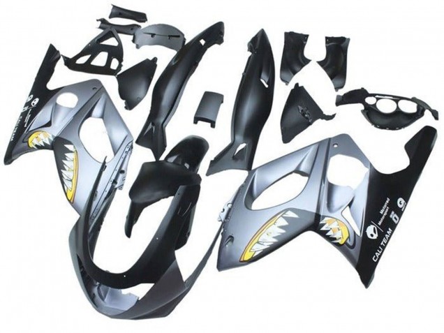 Carénages Moto Yamaha YZF600R Thundercat 1996-2007 - Noir Mat Gris Requin