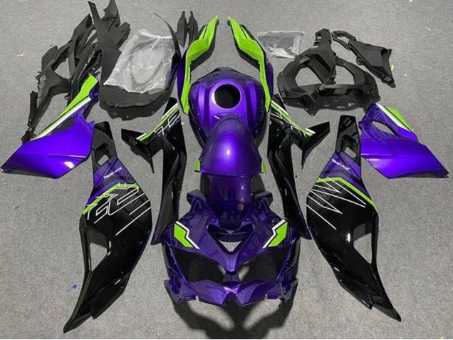 Carénages Moto Kawasaki ZX4R ZX-4RR 2019-2025 - Violet Vert Noir