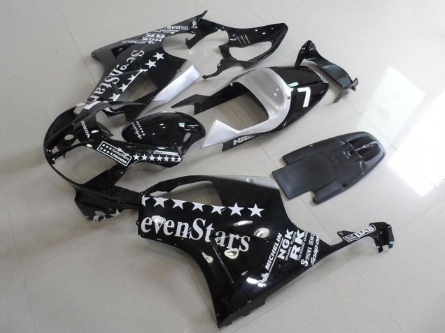 Carénages Moto Honda VTR1000 2000-2006 - Noir Brillant Blanc SevenStars