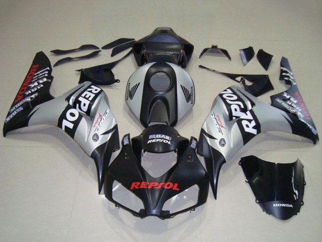 Carénage Moto Honda CBR1000RR 2006-2007 - Argent Noir Mat Repsol